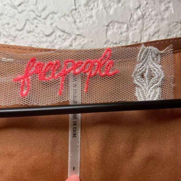 NWT Free People Strike a Pose Feminine Romantic Silk Dress Perpetual Sunset 0 - Picture 9 of 13